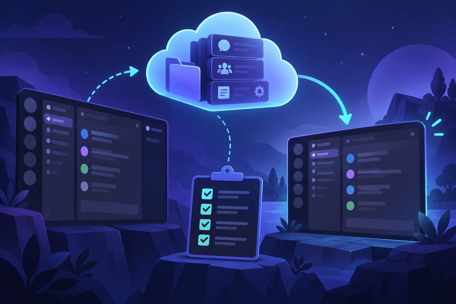 Discord私信与隐私入口示意图